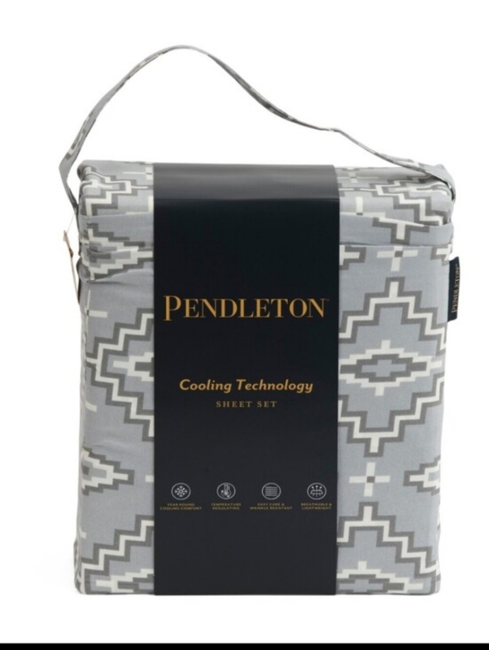 Pendleton Cooling Technology King Sheet Set In Grey Aztec Print